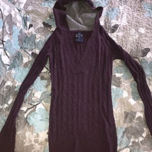 Purple sweater with hoodie